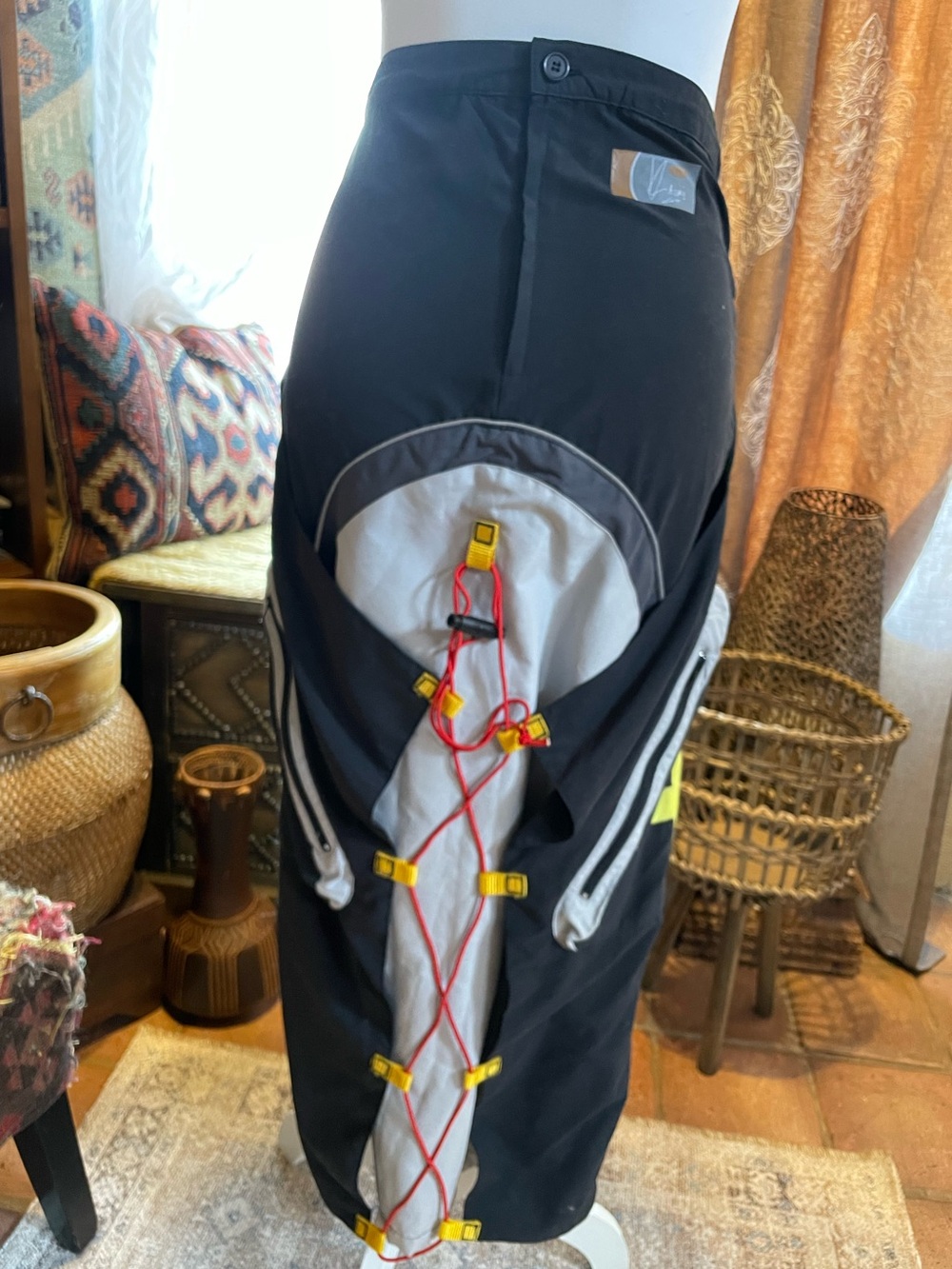 Y2K Cyber Raver Punk Cosplay Vintage Parachute Skirt Rare rave 1990’s futuristic
